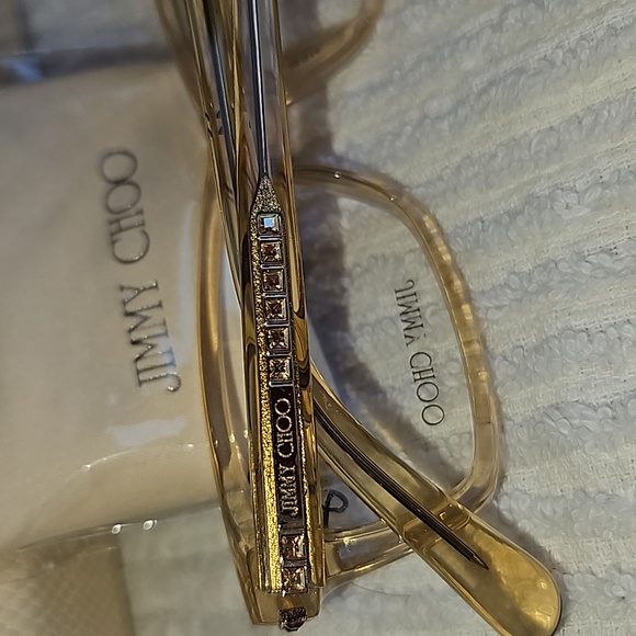 Jimmy Choo NWOT frame w/case and cleaning cloth 59 HAM Salmon color spring hinge - Picture 7 of 10